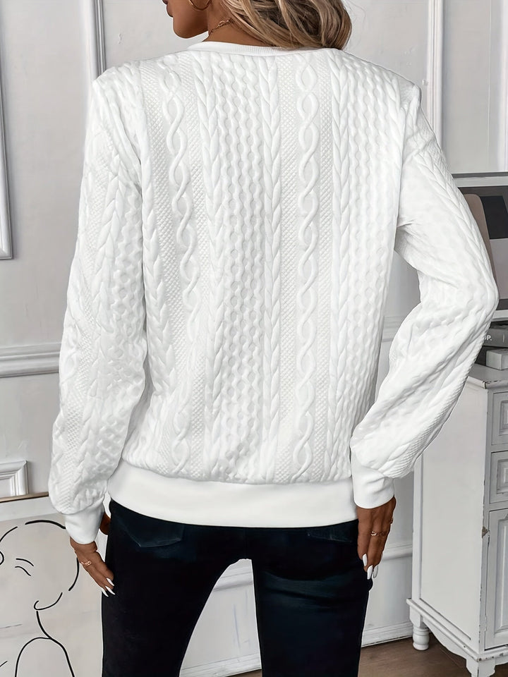 MAIKEN - CABLE KNIT HALF ZIP SWEATER