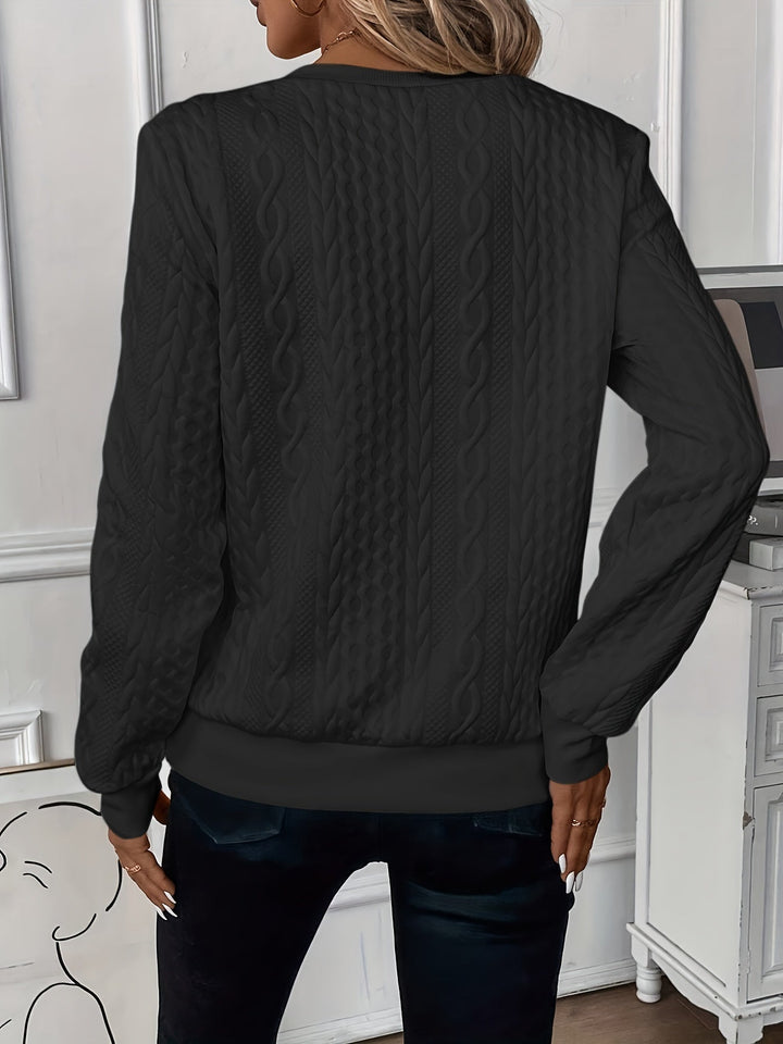 MAIKEN - CABLE KNIT HALF ZIP SWEATER