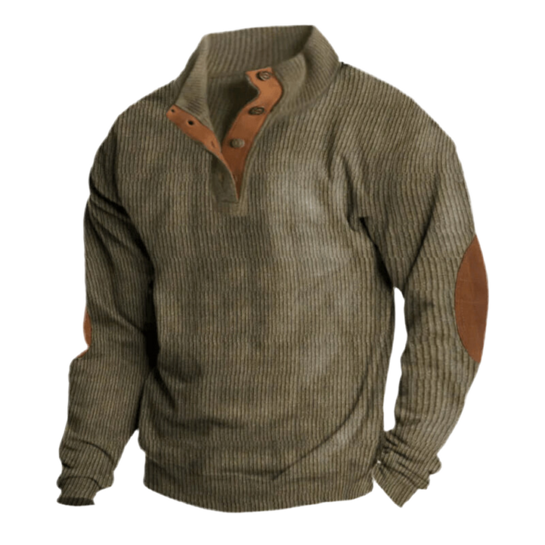 ANDREW - CLASSIC HENLEY RIBBED SWEATER