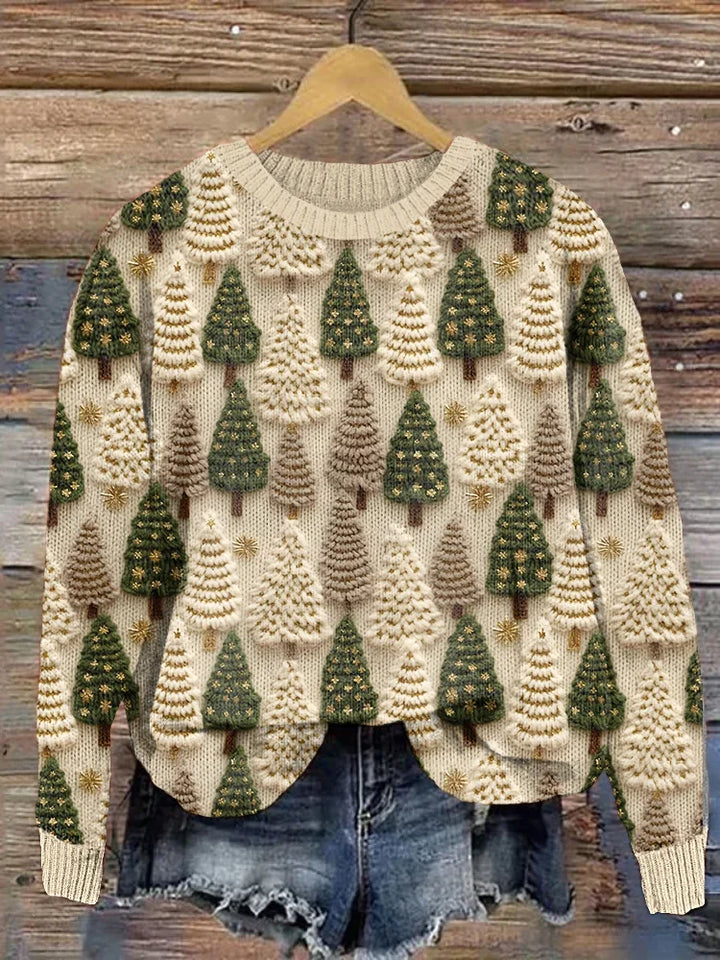 AMARA - KNITTED SWEATER WITH CHRISTMAS TREES