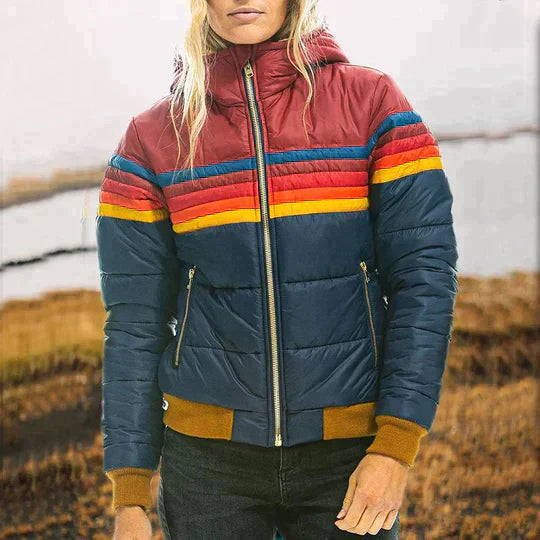 KARLA - RETRO STRIPED PADDED JACKET