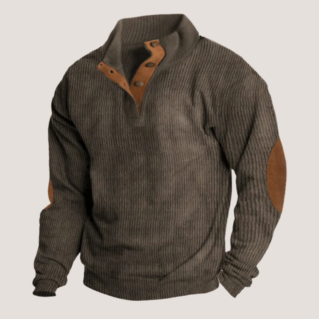 ANDREW - CLASSIC HENLEY RIBBED SWEATER