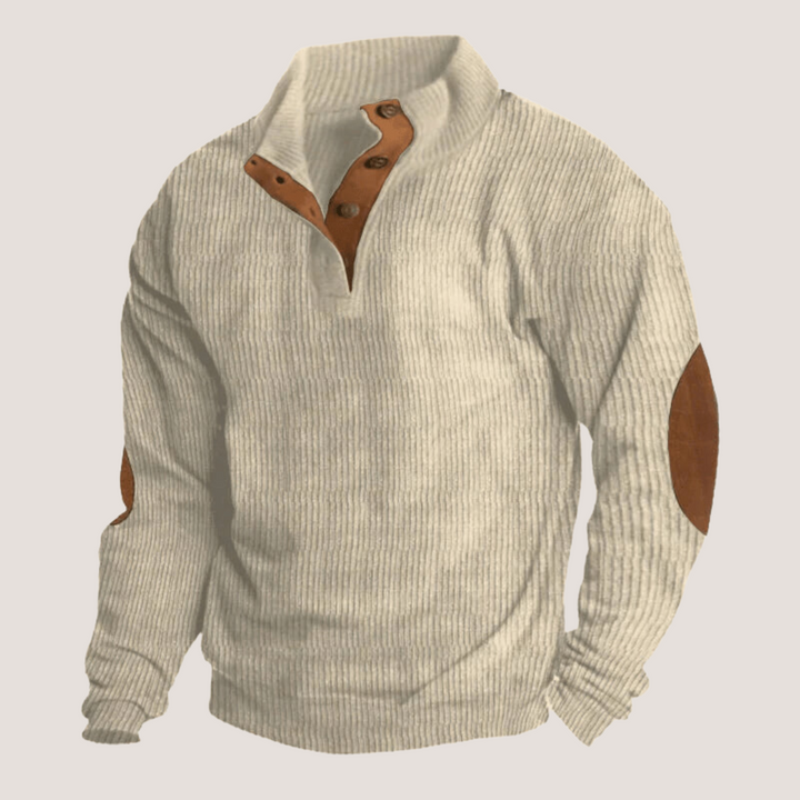 ANDREW - CLASSIC HENLEY RIBBED SWEATER