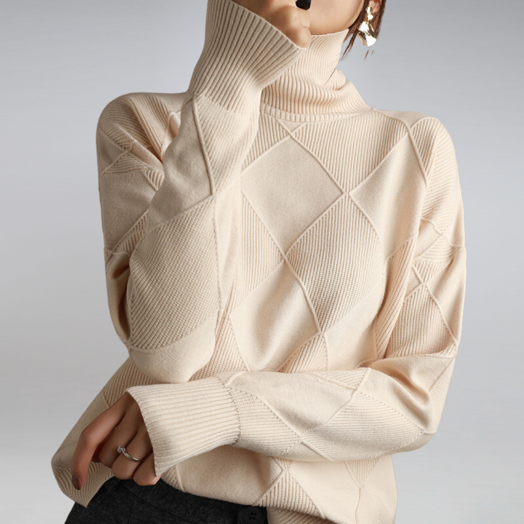 MABEL - ARGYLE TURTLENECK JUMPER