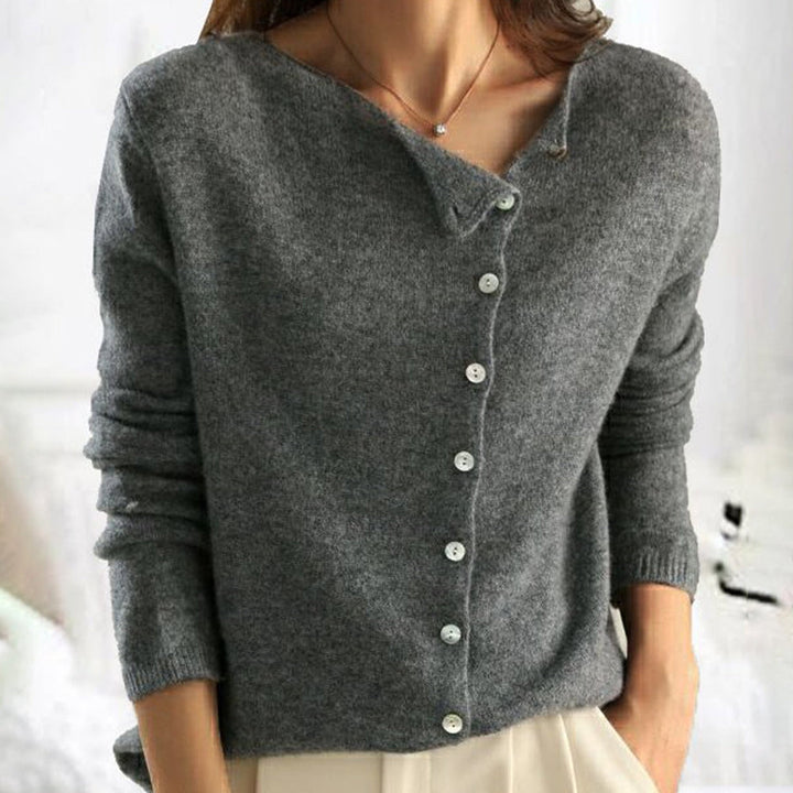 NIA - ASYMMETRIC KNITTED CARDIGAN