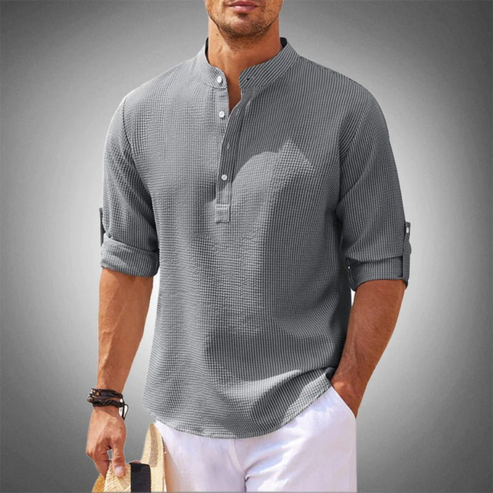 LISBON - MEN'S COLLARLESS SHIRT