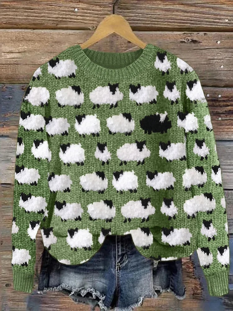 AMARA - KNITTED SWEATER WITH CHRISTMAS TREES