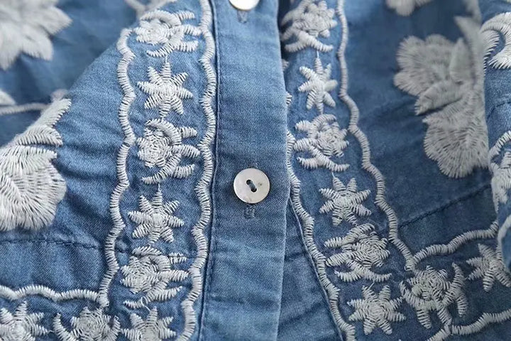 BOHO - DENIM BLOOM CARDIGAN