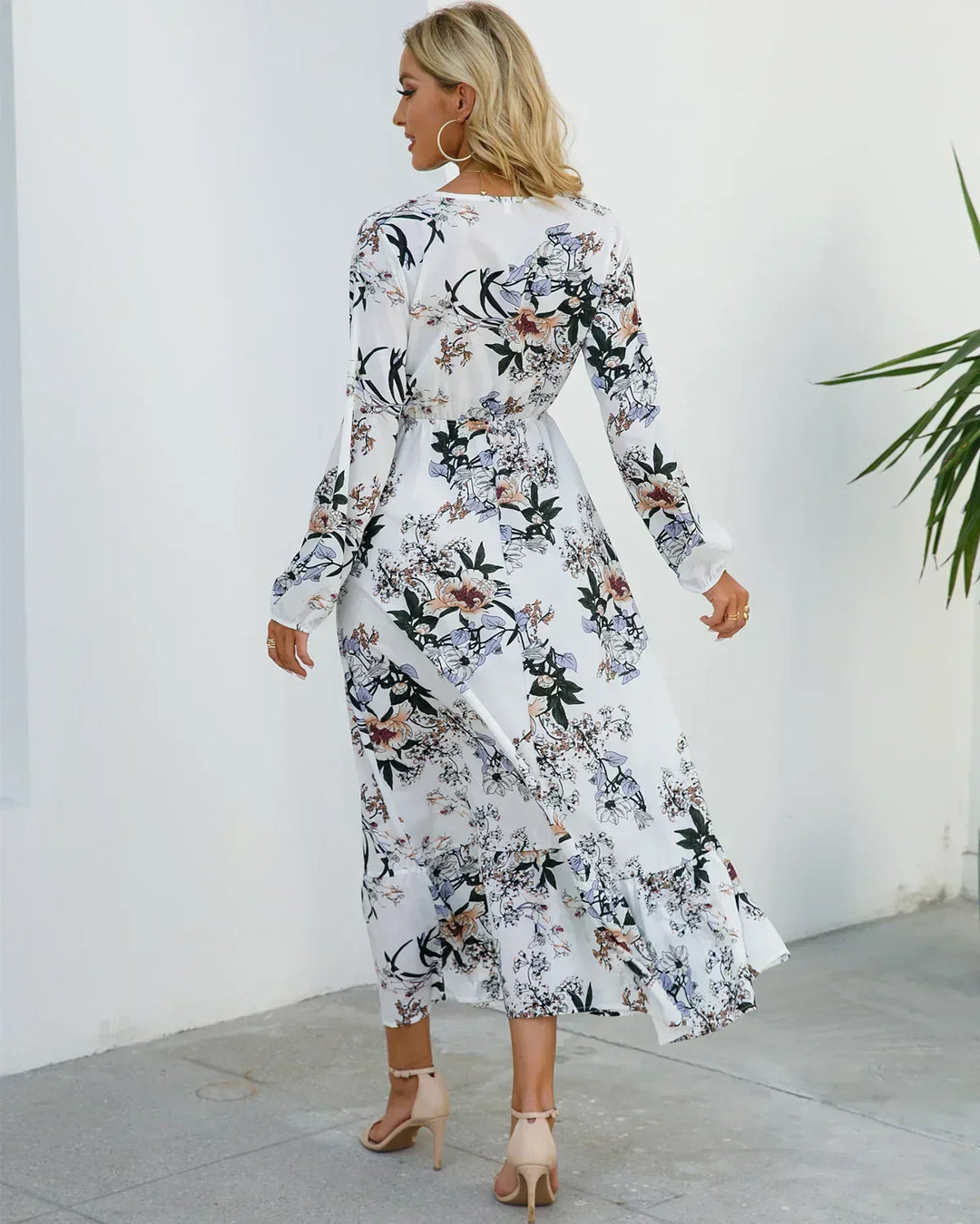 LINA - LONG SLEEVE FLORAL MAXI DRESS