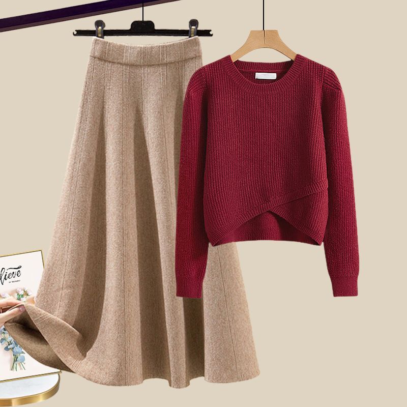 ANNE - STYLISH KNITTED SWEATER AND SKIRT LOUNGE SET