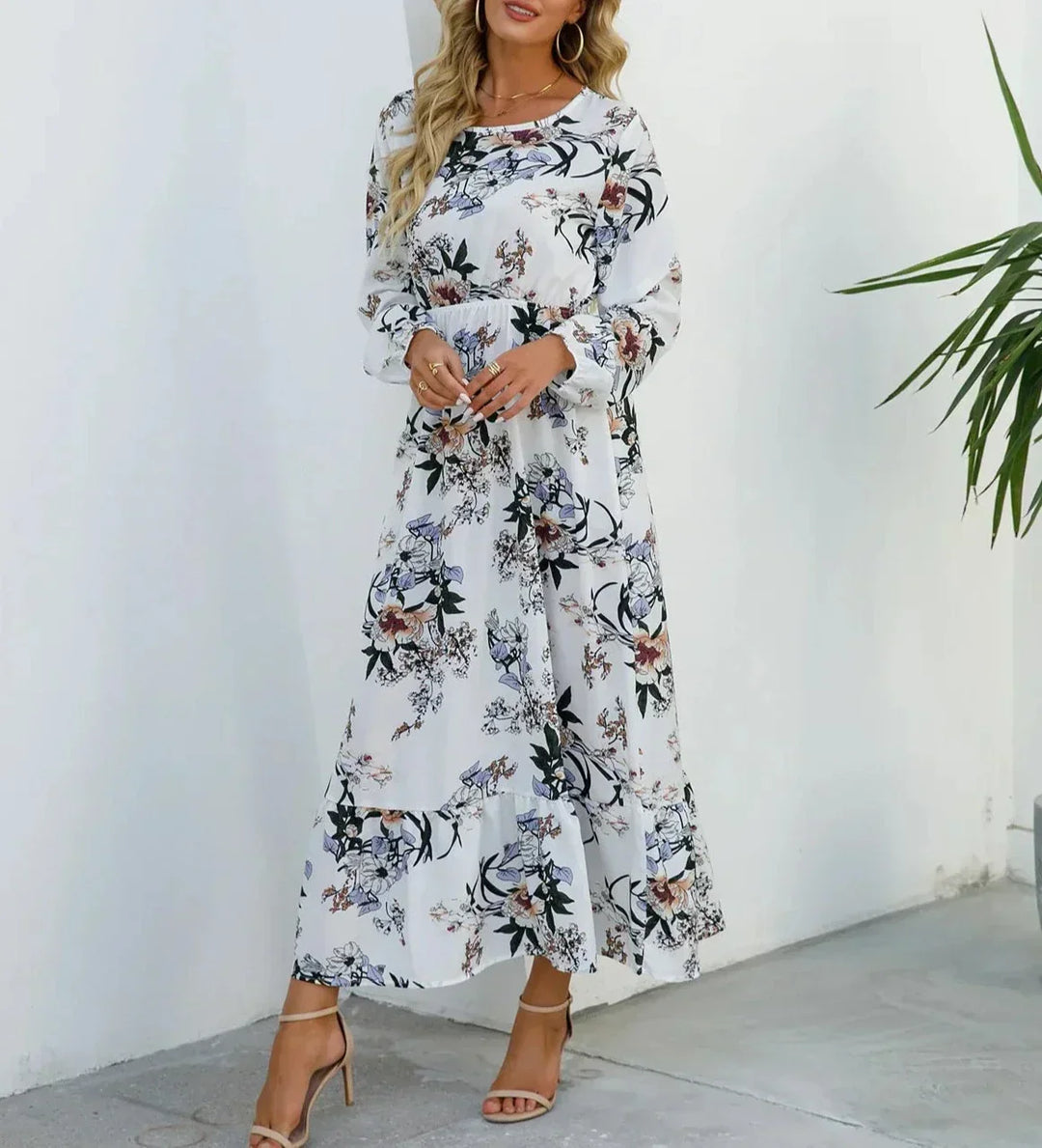 LINA - LONG SLEEVE FLORAL MAXI DRESS