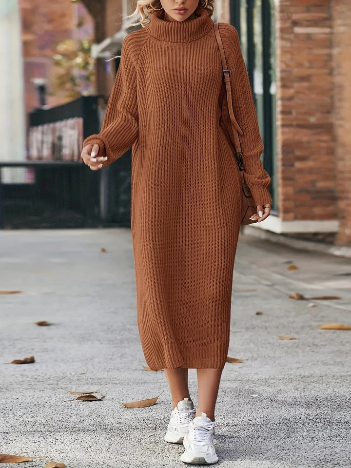 FLORENCE - RIBBED TURTLENECK DRESS