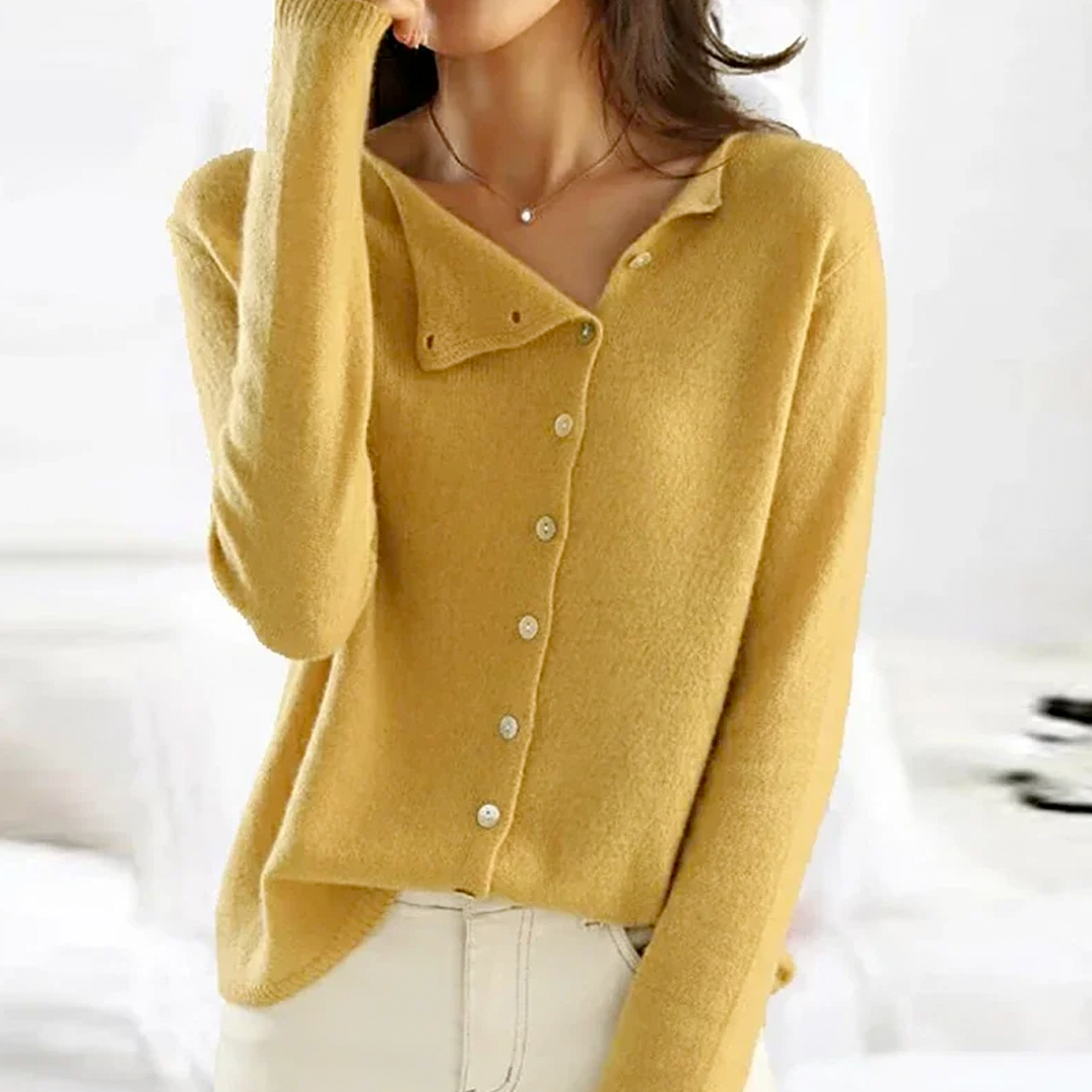 NIA - ASYMMETRIC KNITTED CARDIGAN