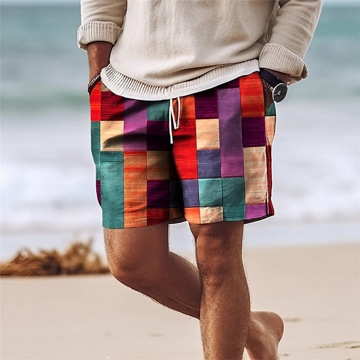 RIO - MULTICOLOURED CHEQUE SWIM SHORTS