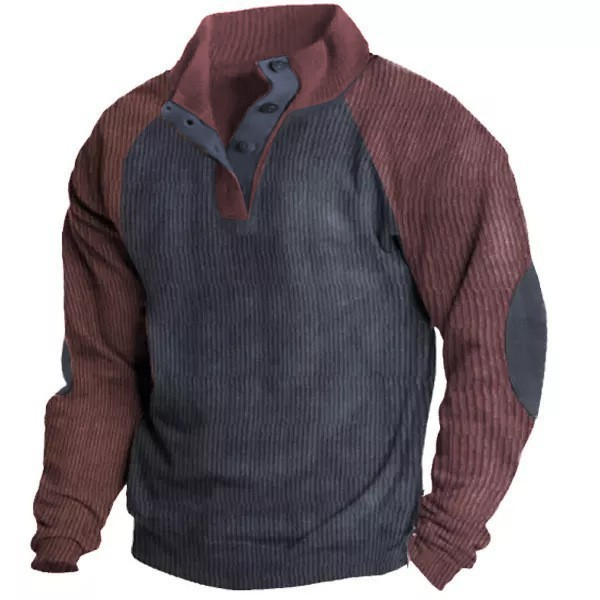 CEDARWOOD - CLASSIC HENLEY RIBBED SWEATER