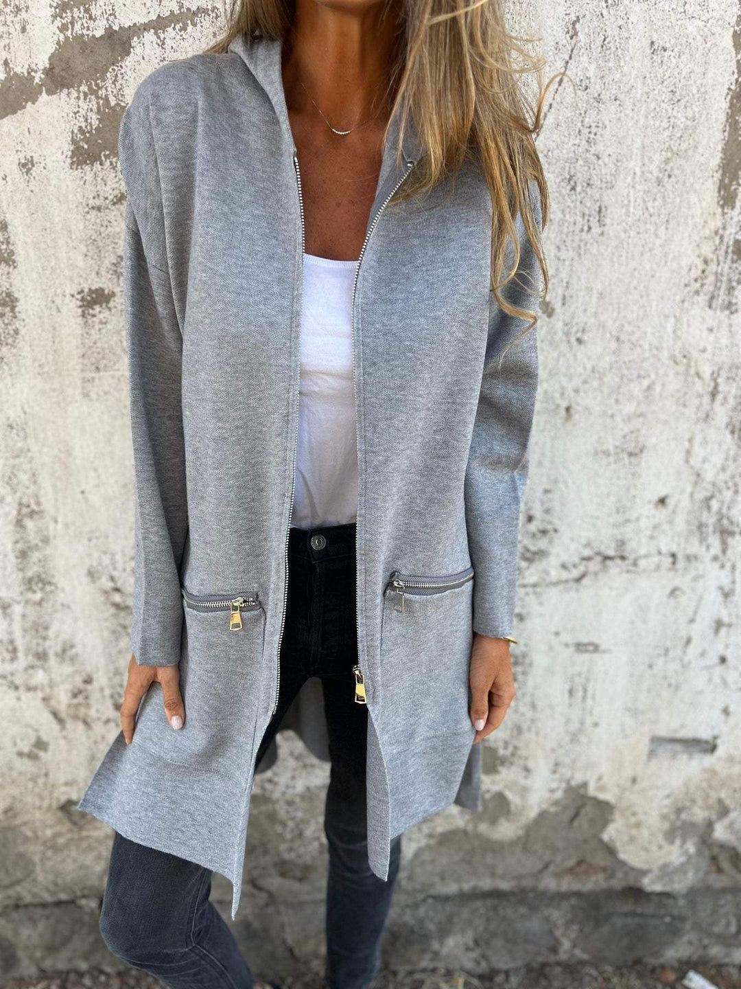 LILY - LONG HOODED CARDIGAN