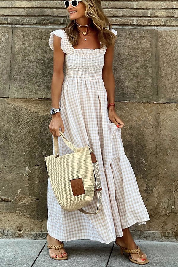 NOEMIE - CHEQUERED MAXI-DRESS