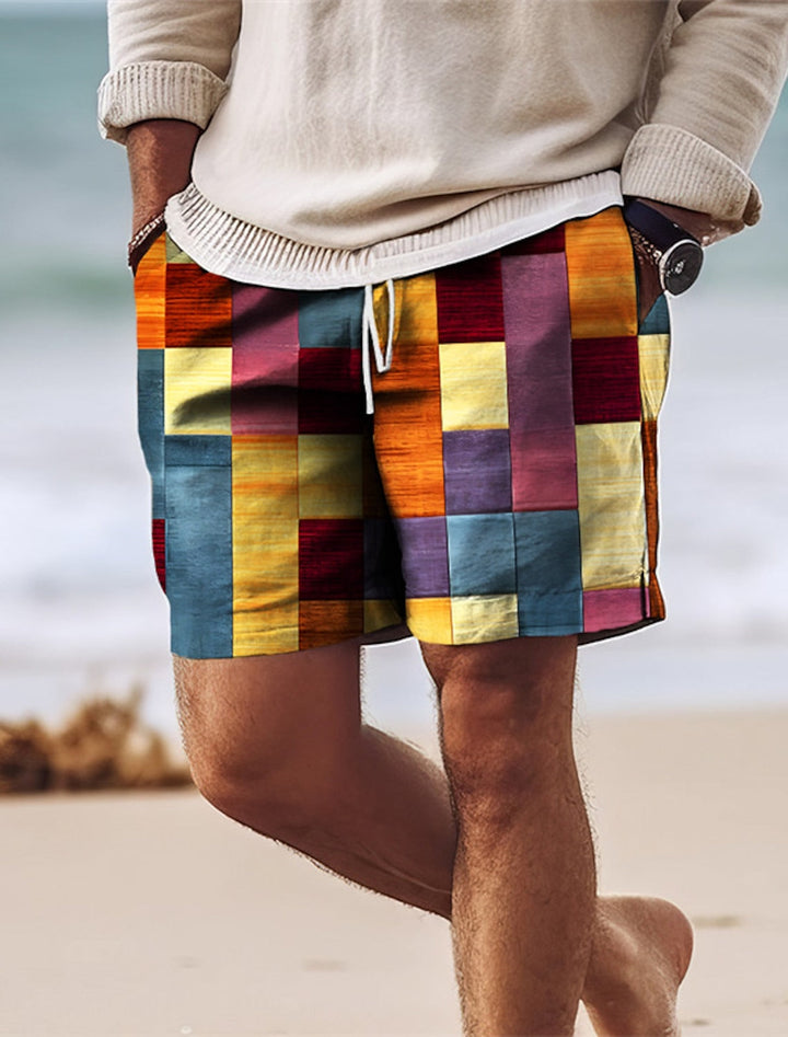 RIO - MULTICOLOURED CHEQUE SWIM SHORTS