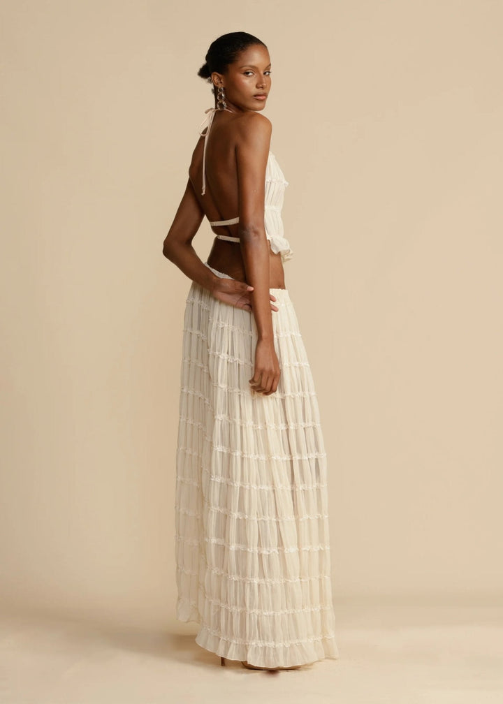 FLORENCE - PLEATED TOP AND MAXI SKIRT SET